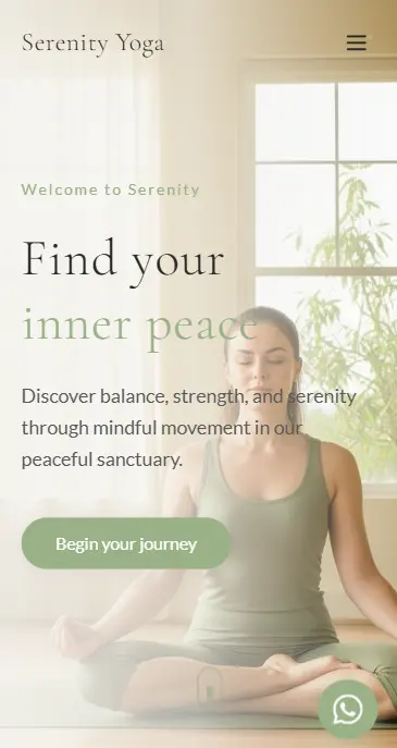 Mobile layout of the ZEN website design